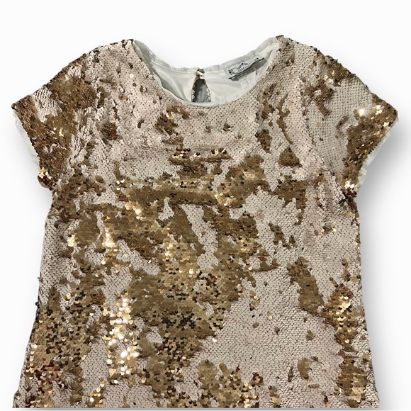 Girl’s gold sequin dress / Size L - Picture 2 of 5